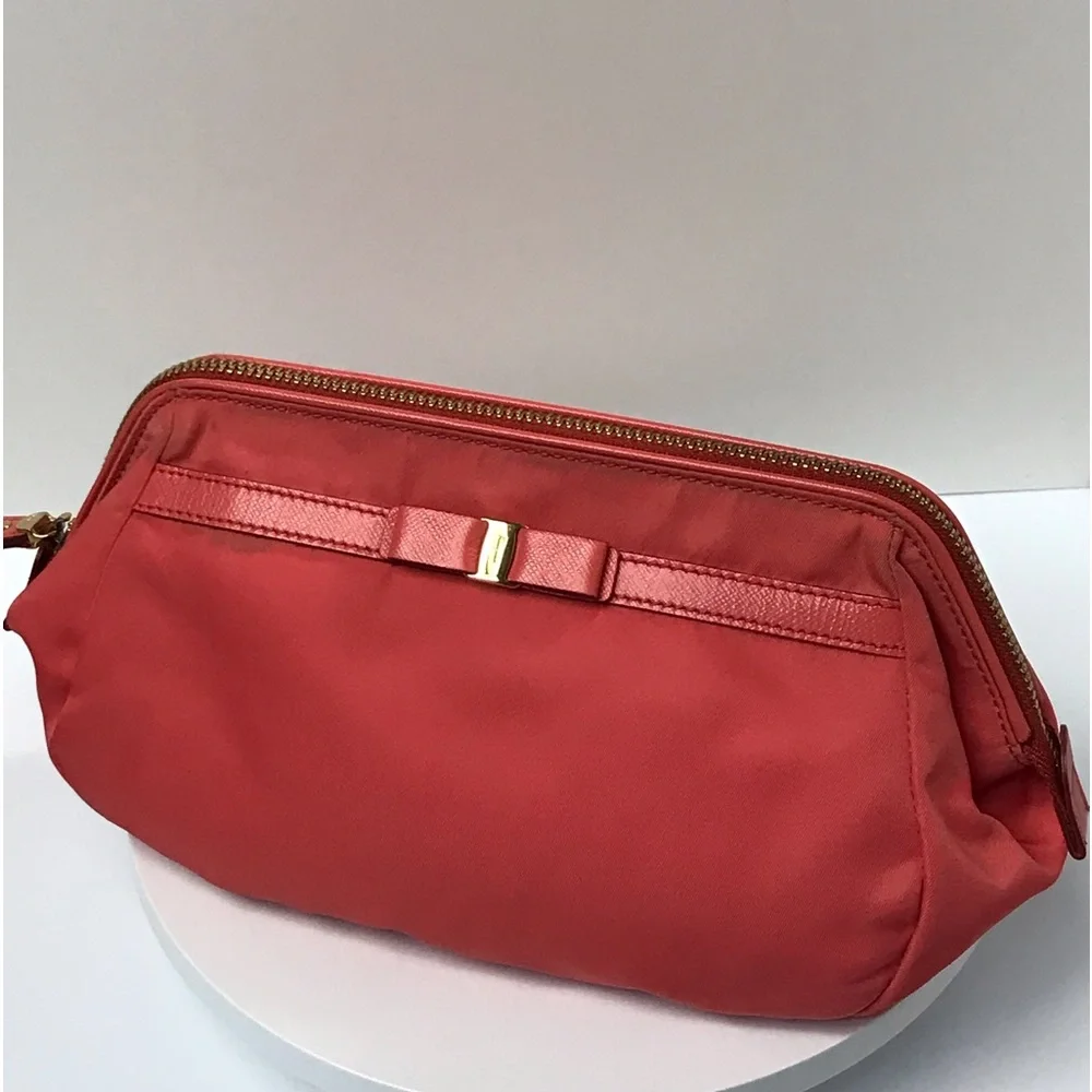 Salvatore Ferragamo Vara Ribbon Large Nylon Cosmetic Bag 😍